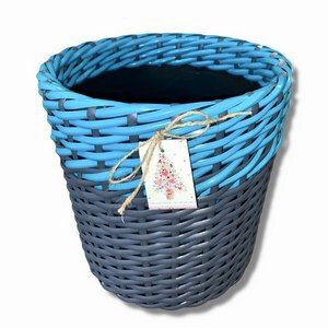 Кашпо из Ротанга 10 л (бирюза)